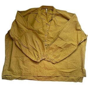 Free People Oversized Cotton Puff Sleeve Boho Blouse